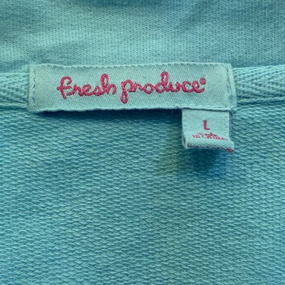 Fresh Produce Button Front Top Womens Size Large Light Blue 3/4 Sleeve Collared - Picture 6 of 8